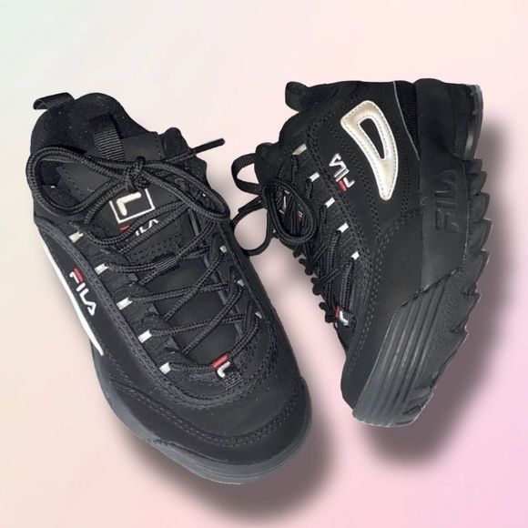 Fila | Shoes | Filadisruptor Black On Black Platform Sneakers | Poshmark